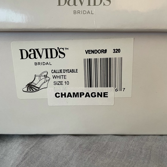 Crystal T-Strap Satin Dyeable Wedge - Picture 2 of 4